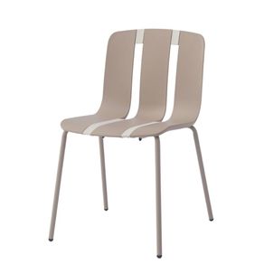 Cadeira Linea Rivatti em Polipropileno -PU- Fendi com Base Ferro Resistente